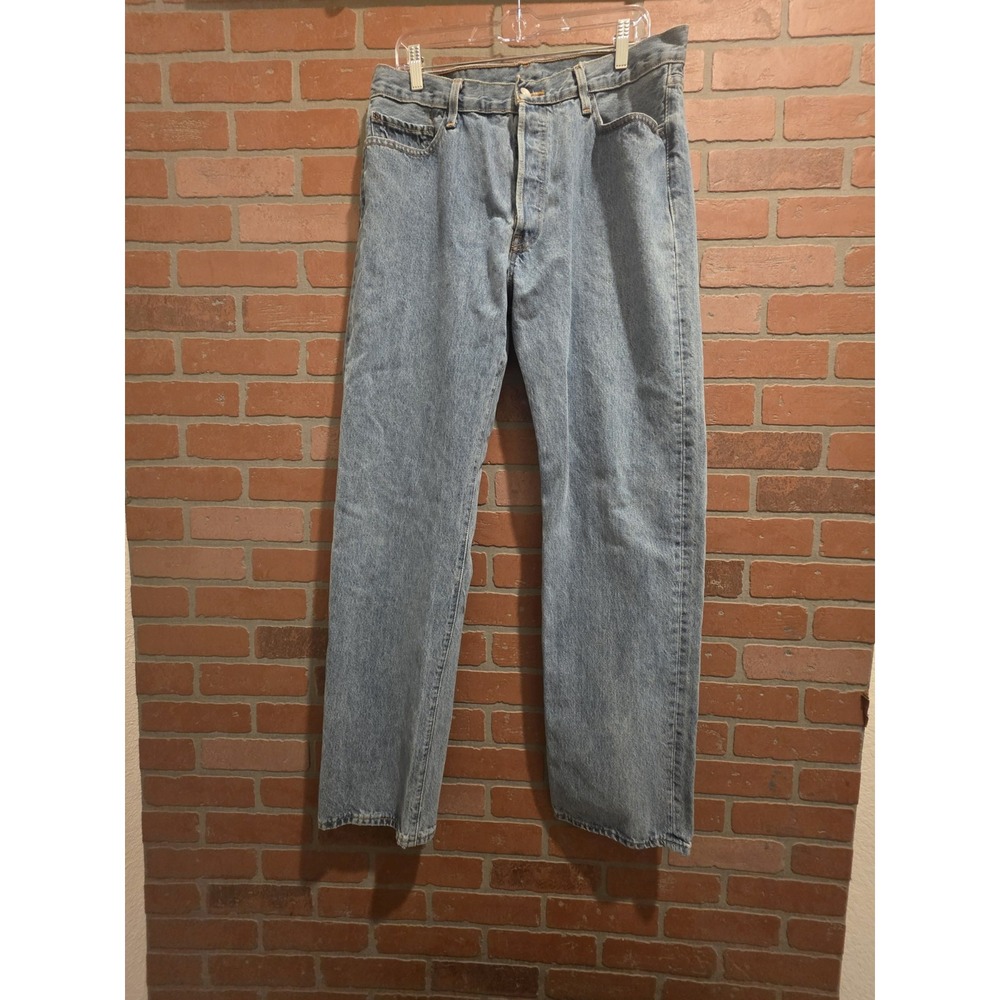Levis 501 Original Fit Straight Leg Jeans Light Wash Blue 36x36 297
**read**